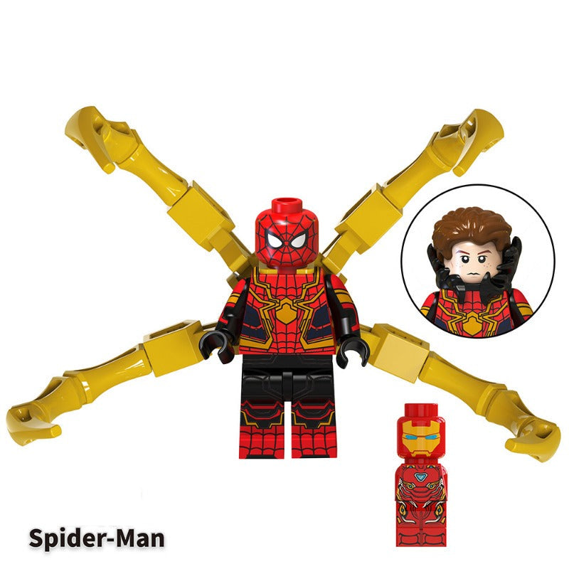 Marvel Avengers Iron Spider Armor 2, Lego-compatible Building Block Minifigures, 8 Pcs Collection