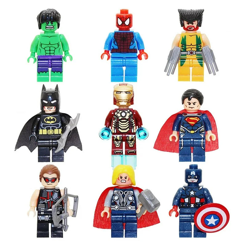 Marvel Avengers minifigure set Iron Man, Captain America, Thor LEGO-compatible building block toys | 8-piece set