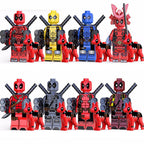 Superheroes minifigure set Deadpool Dog, Deadpool Known, Deadpool LEGO-compatible building block toys | 6-piece set