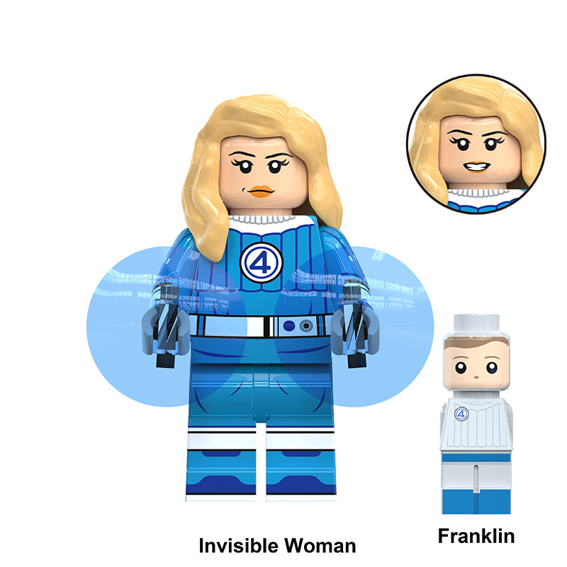 Marvel Fantastic Four Invisible Woman, Lego-compatible Building Block Minifigures, 10 Pcs Collection