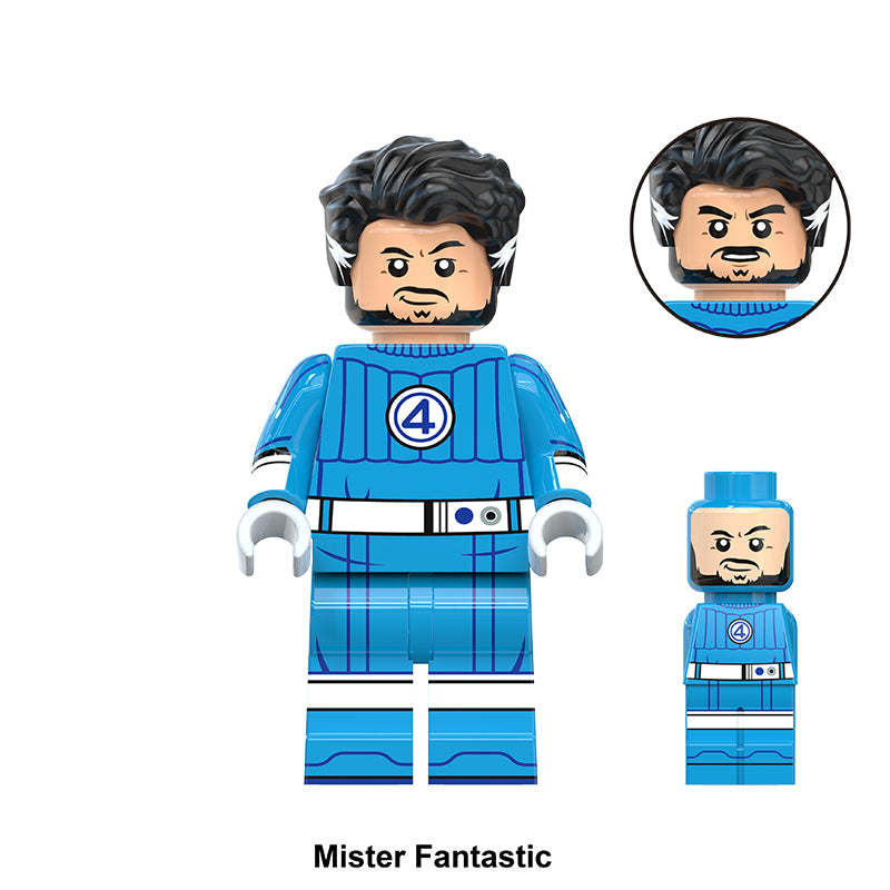 Marvel Fantastic Four Mister Fantastic, Lego-compatible Building Block Minifigures, 10 Pcs Collection