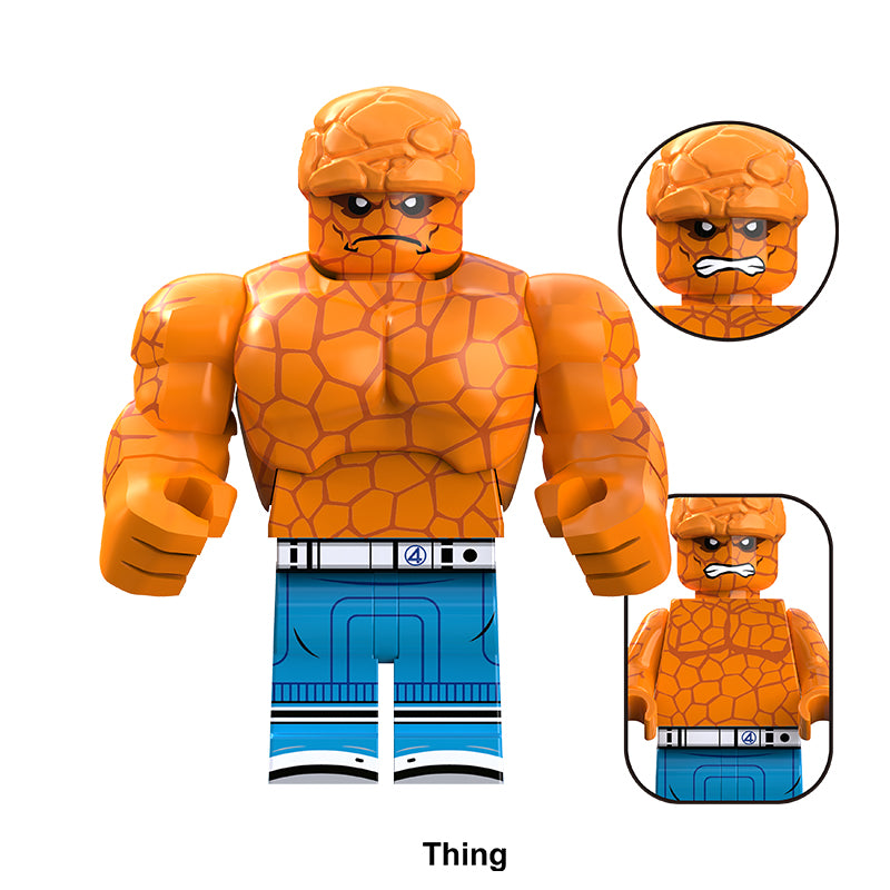 Marvel Fantastic Four Thing Blue Pants, Lego-compatible Building Block Minifigures, 10 Pcs Collection