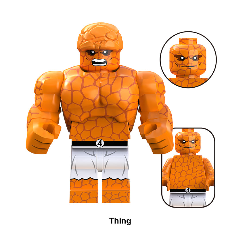 Marvel Fantastic Four Thing White Pants, Lego-compatible Building Block Minifigures, 10 Pcs Collection