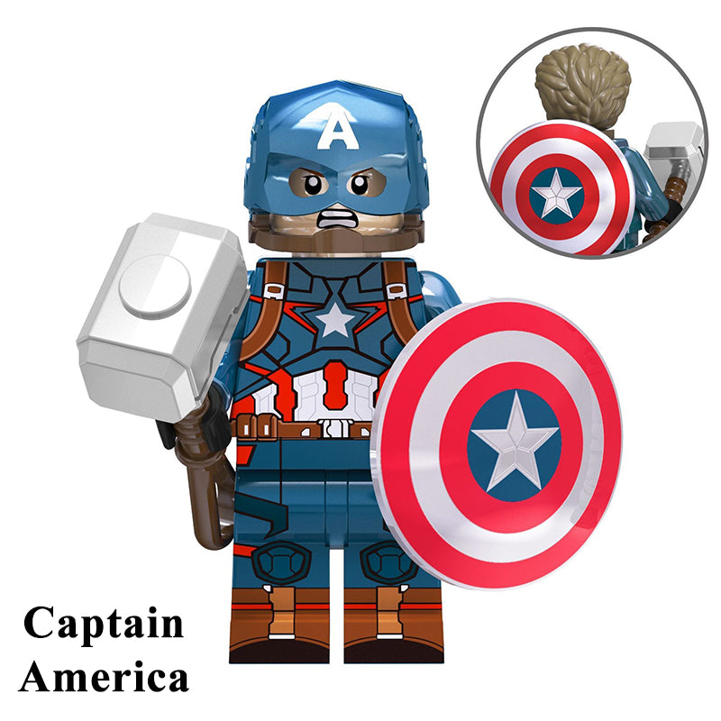 Marvel Captain America, Lego-compatible Building Block Minifigures, 8 Pcs Collection