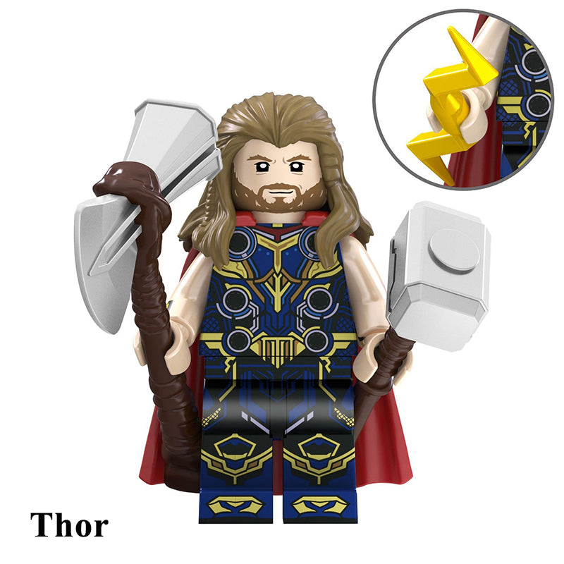 Marvel Thor Known As Long Hair, Lego-compatible Building Block Minifigures, 8 Pcs Collection