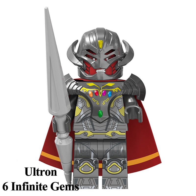 Marvel Ultron Known As Ultron With Infinite Gems, Lego-compatible Building Block Minifigures, 8 Pcs Collection