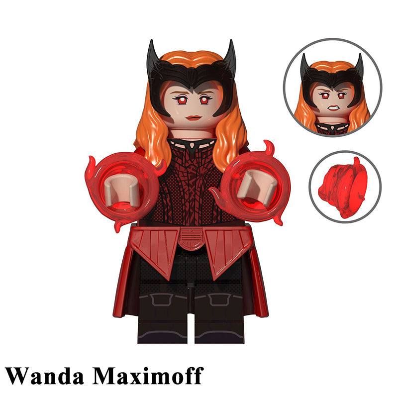 Marvel Wanda Maximoff Known As Scarlet Witch, Lego-compatible Building Block Minifigures, 8 Pcs Collection