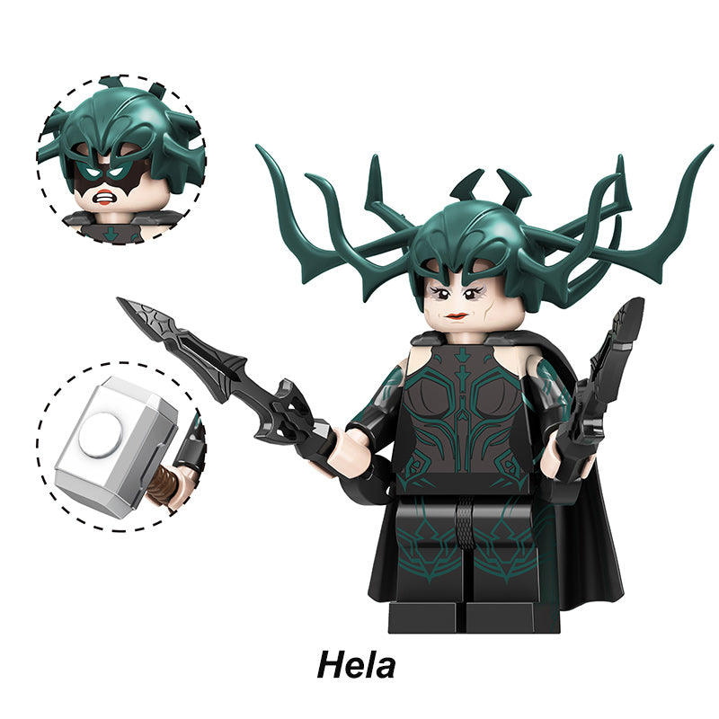 Marvel Hela, Lego-compatible Building Block Minifigures, 10 Pcs Collection