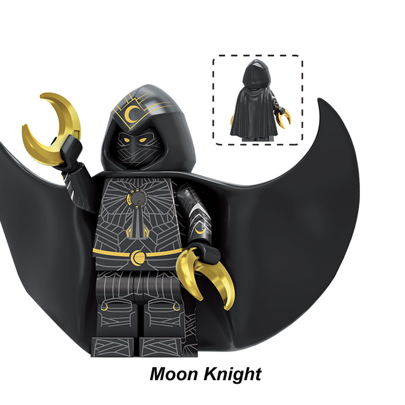 Marvel Moon Knight Moon Knight Black Suit 2, Lego-compatible Building Block Minifigures, 10 Pcs Collection