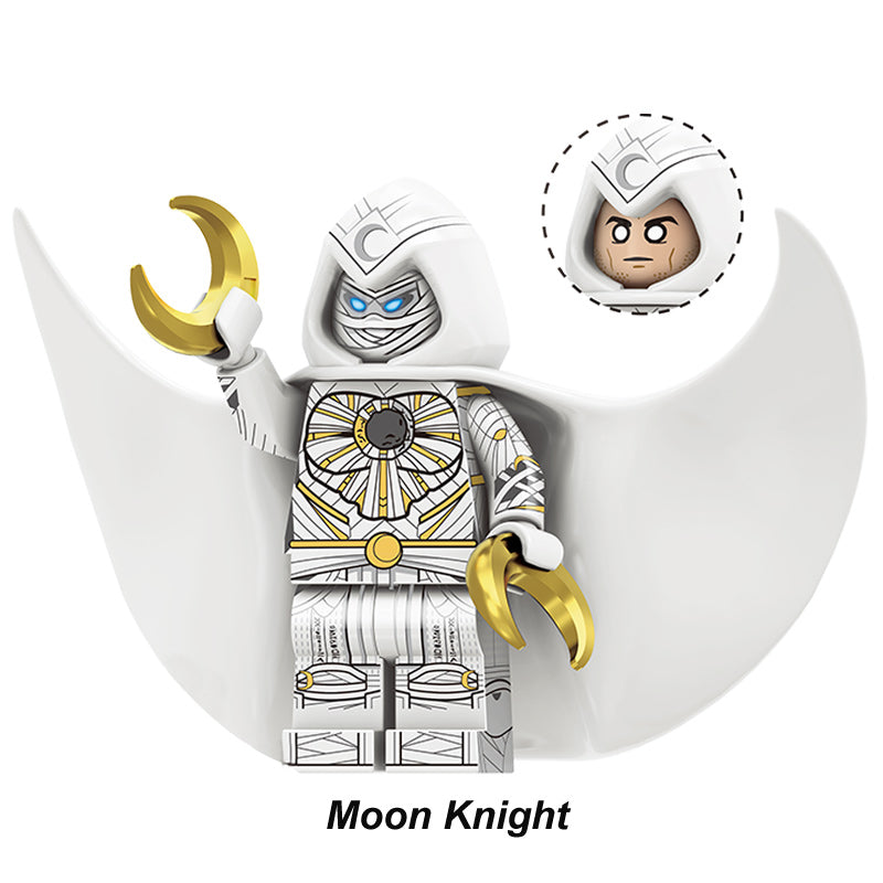 Marvel Moon Knight Moon Knight White 2, Lego-compatible Building Block Minifigures, 10 Pcs Collection