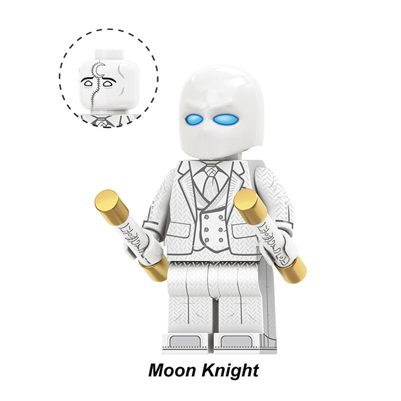 Marvel Moon Knight Moon Knight White 3, Lego-compatible Building Block Minifigures, 10 Pcs Collection
