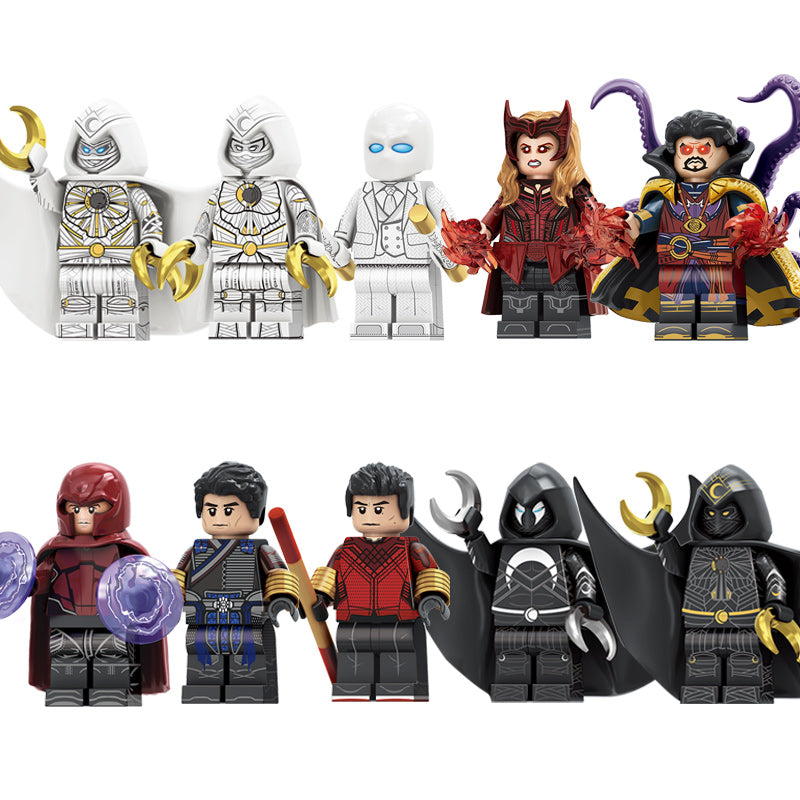Marvel Moon Knight Marc Spector Wanda Maximoff, Lego-compatible Building Block Minifigures, 10 Pcs Collection