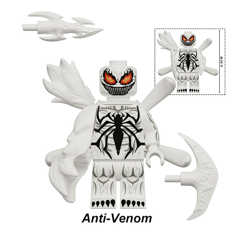 Marvel Symbiote Anti Venom, Lego-compatible Building Block Minifigures, 6 Pcs Collection