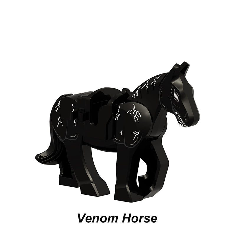 Marvel Symbiote Venom Horse, Lego-compatible Building Block Minifigures, 6 Pcs Collection