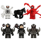 Marvel Symbiote Eddie Brock Flash Thompson, Lego-compatible Building Block Minifigures, 6 Pcs Collection