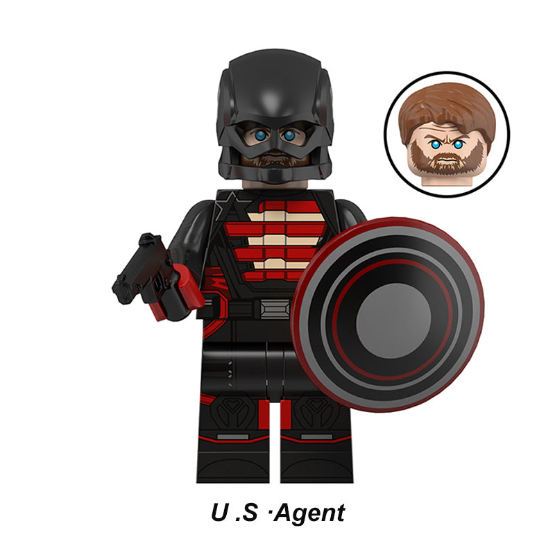 Marvel Thunderbolts U S Agent, Lego-compatible Building Block Minifigures, 8 Pcs Collection