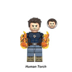 Human Torch Johnny Storm Fantastic Four LEGO-compatible minifigure | custom brick minifigures