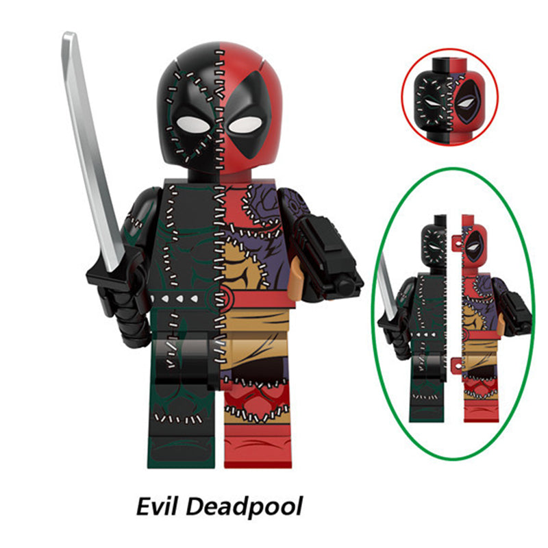 Marvel Wolverine Deadpool Evil Deadpool, Lego-compatible Building Block Minifigures, 8 Pcs Collection