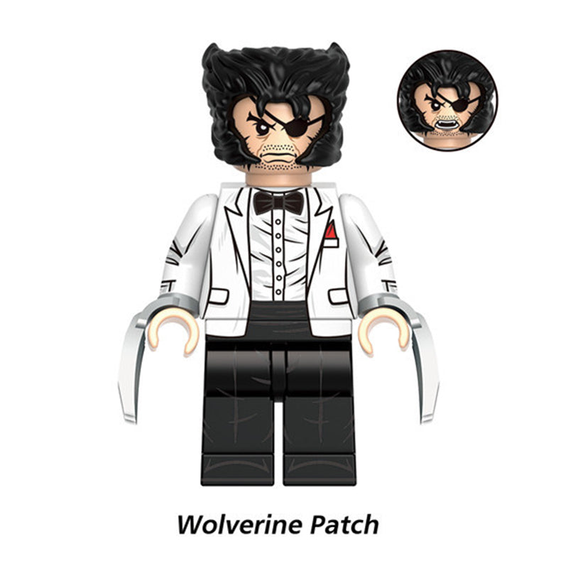 Marvel Wolverine Deadpool Wolverine As Patch, Lego-compatible Building Block Minifigures, 8 Pcs Collection
