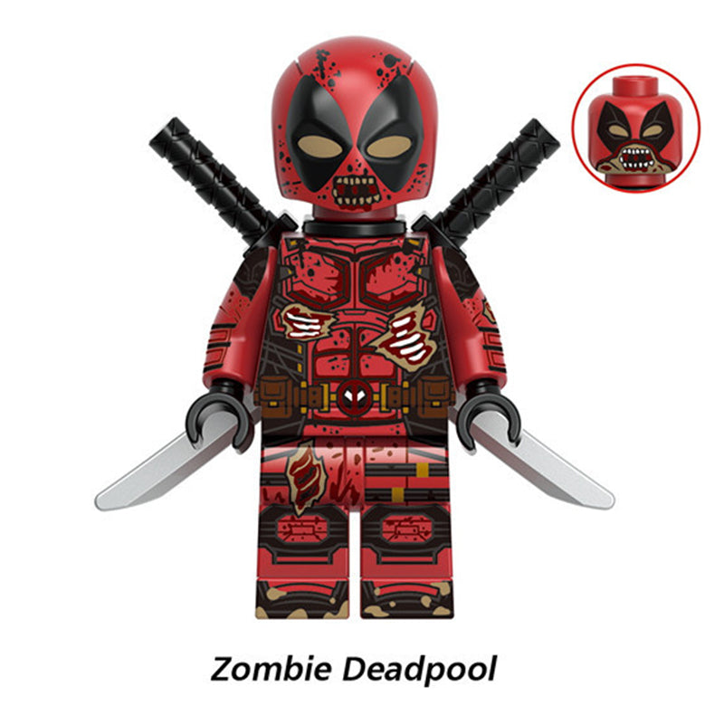 Marvel Wolverine Deadpool Zombie Deadpool, Lego-compatible Building Block Minifigures, 8 Pcs Collection