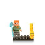 Minecraft Collection Series 2 8 Piece Custom Minifigure Set Alex Ocelot, Lego-compatible Building Block Minifigures