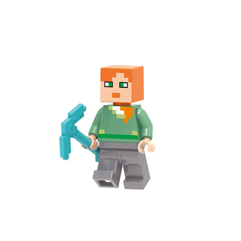 Minecraft Collection Series 5 8 Piece Custom Minifigure Set Alex, Lego-compatible Building Block Minifigures
