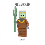 Minecraft Villager Diver, Lego-compatible Building Block Minifigures, 8 Pcs Collection