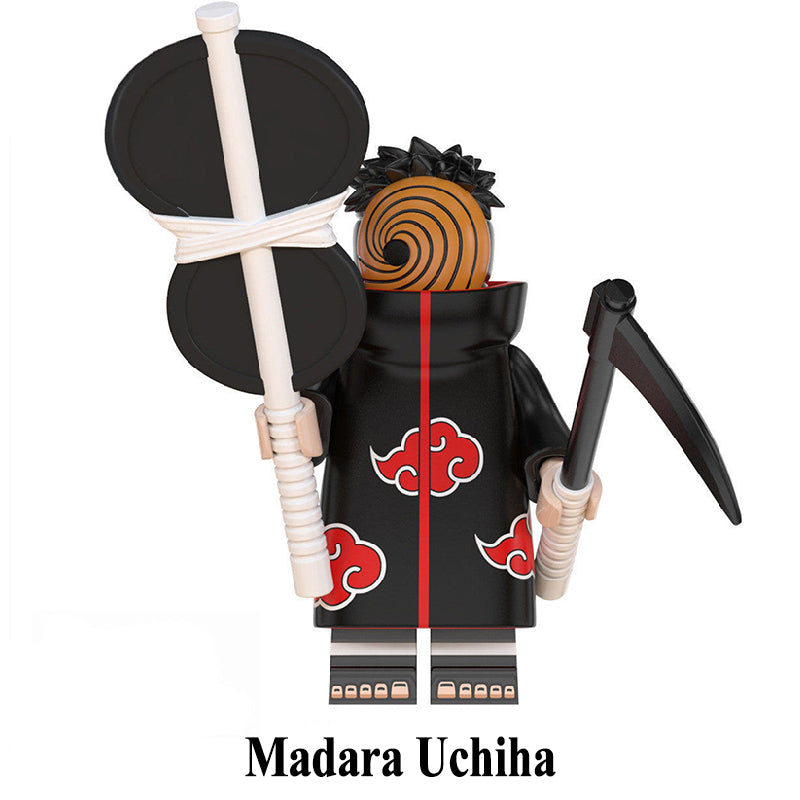 Madara Uchiha Naruto set 5 LEGO-compatible custom anime brick minifigure with gunbai fan