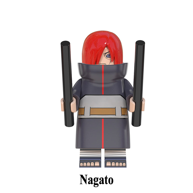 Nagato Naruto set 5 LEGO-compatible custom anime brick minifigure with black rods