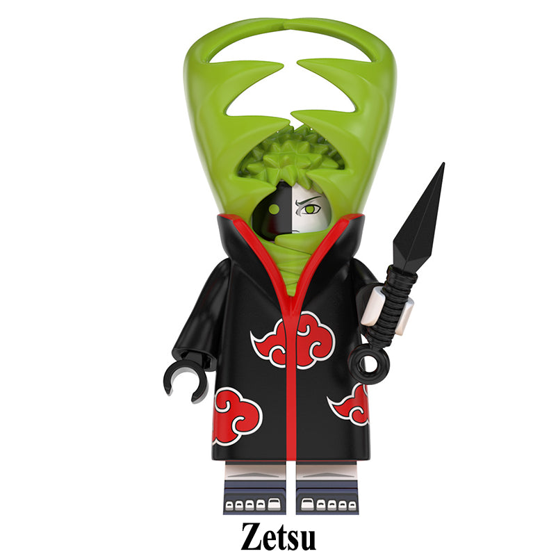 Zetsu Naruto set 5 LEGO-compatible custom anime brick minifigure half black half white