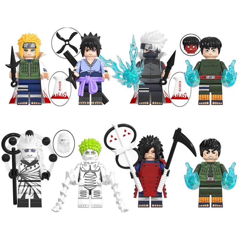 Naruto minifigure set Kakashi Hatake, Sasuke Uchiha, Madara Uchiha LEGO-compatible building block toys | 8-piece set Main image