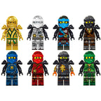Golden Lloyd, Digi Zane, Digi Jay, Digi Cole, Digi Nya, Digi Kai, Avatar Cole, and Island Lloyd Ninjago LEGO-compatible minifigure | custom brick minifigures