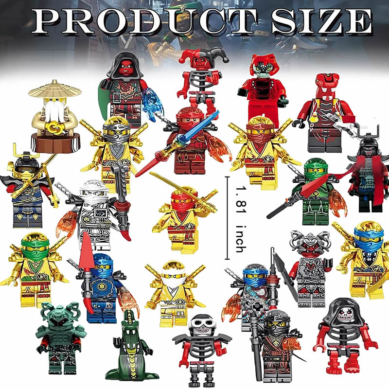 Ninjago Ultimate Battle Pack Golden Legacy Ninjas Digi Heroes 24 Pcs, Lego-compatible Building Block Minifigures