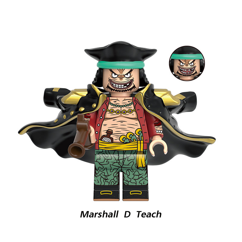 One Piece Marshall D Teach Blackbeard, Lego-compatible Building Block Minifigures, 8 Pcs Collection