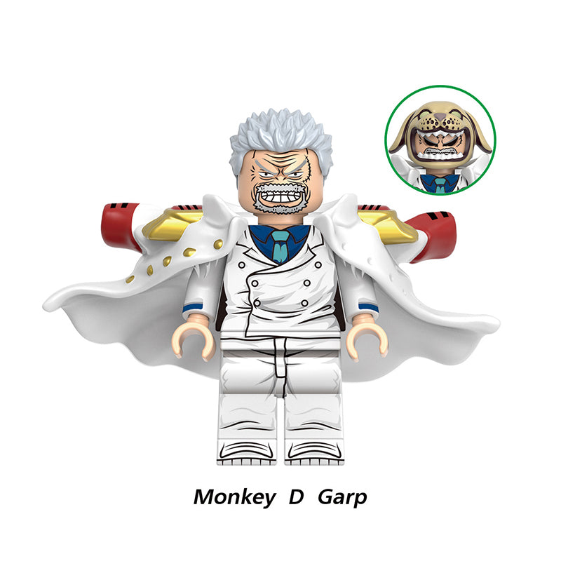 One Piece Monkey D Garp, Lego-compatible Building Block Minifigures, 8 Pcs Collection