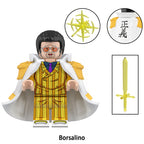 Borsalino Kizaru One Piece custom anime brick minifigure with light sword accessory