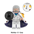 Monkey D. Garp One Piece custom anime brick minifigure with cannonball accessory