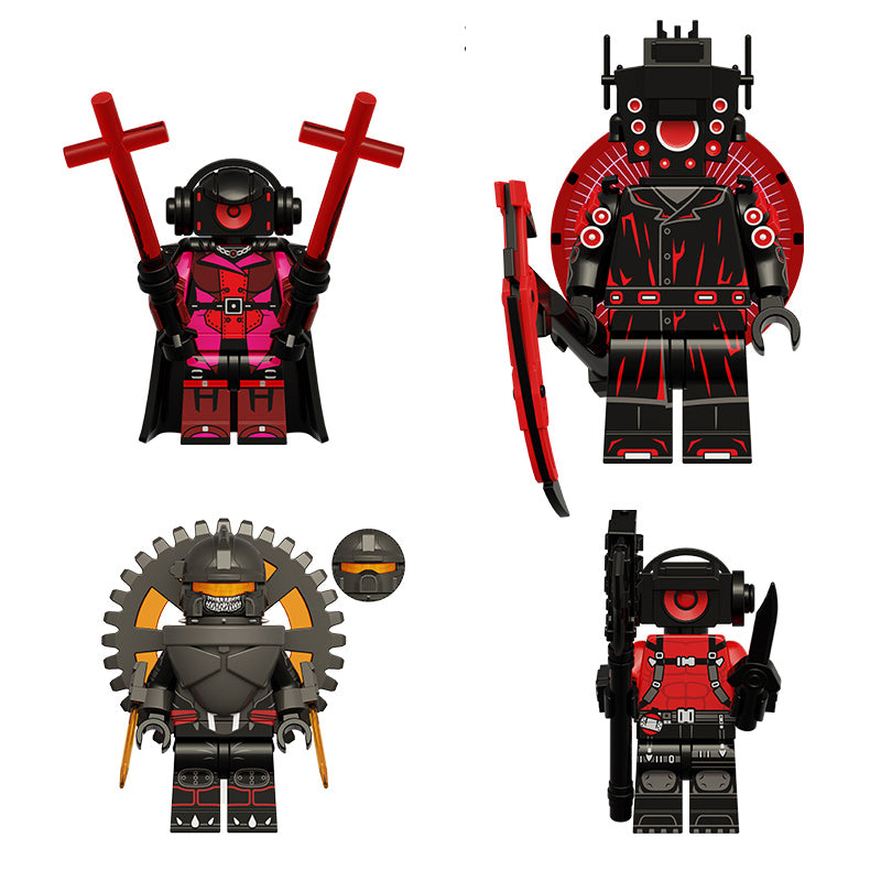 Skibidi Toilet Collection Series 15 4 Piece Custom Minifigure Set Group, Lego-compatible Building Block Minifigures Main image