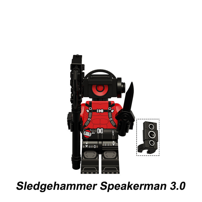 Skibidi Toilet Collection Series 15 4 Piece Custom Minifigure Set Sledgehammer Speakerman, Lego-compatible Building Block Minifigures