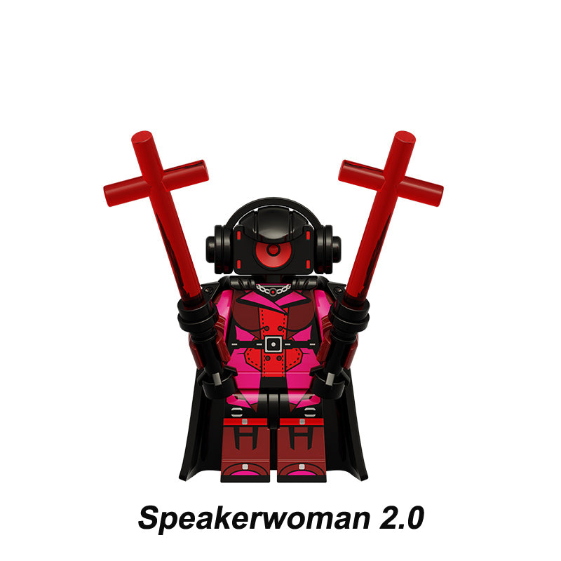 Skibidi Toilet Collection Series 15 4 Piece Custom Minifigure Set Speakerwoman, Lego-compatible Building Block Minifigures