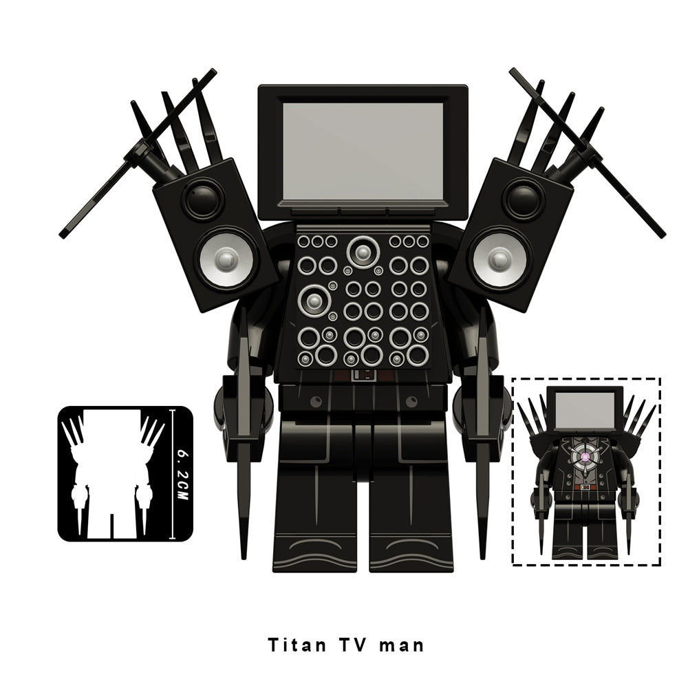 Skibidi Toilet Collection Series 4 4 Piece Custom Minifigure Set Large Titan Tv Man, Lego-compatible Building Block Minifigures