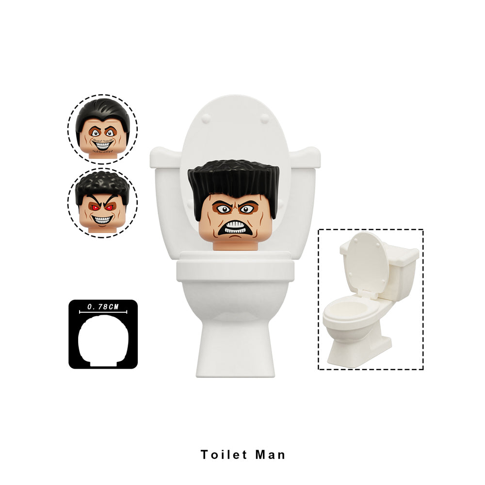 Skibidi Toilet Collection Series 4 4 Piece Custom Minifigure Set Toilet Men Small 2, Lego-compatible Building Block Minifigures
