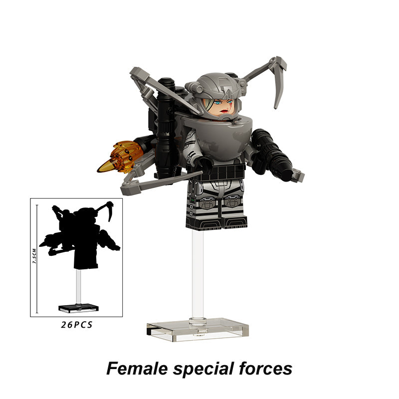 Skibidi Toilet Female Skibidi Mutant, Lego-compatible Building Block Minifigures, 6 Pcs Collection