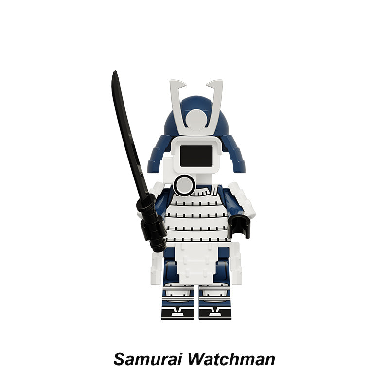 Skibidi Toilet Samurai Cameraman, Lego-compatible Building Block Minifigures, 6 Pcs Collection