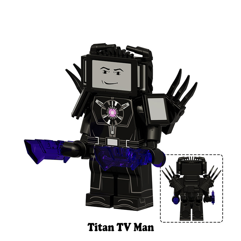 Skibidi Toilet And Titan Tv Man, Lego-compatible Building Block Minifigures, 4 Pcs Collection