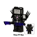 Skibidi Toilet And Titan Tv Man, Lego-compatible Building Block Minifigures, 4 Pcs Collection