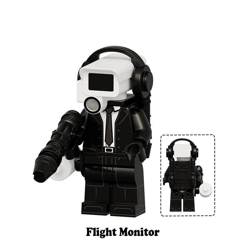 Skibidi Toilet Fight Monitor, Lego-compatible Building Block Minifigures, 4 Pcs Collection