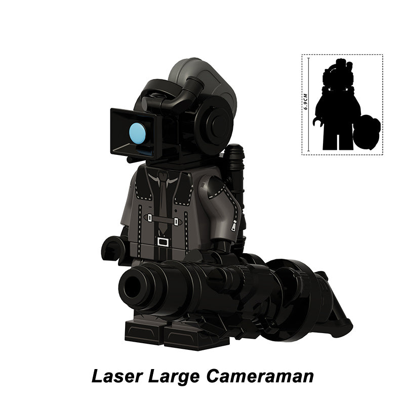 Skibidi Toilet Laser Large Cameraman, Lego-compatible Building Block Minifigures, 4 Pcs Collection