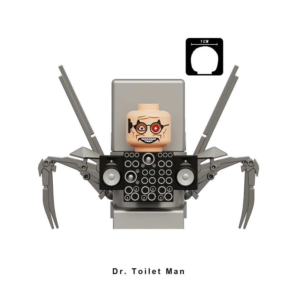 Skibidi Toilet Dr Toilet Man, Lego-compatible Building Block Minifigures, 5 Pcs Collection