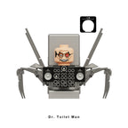 Skibidi Toilet Dr Toilet Man, Lego-compatible Building Block Minifigures, 5 Pcs Collection